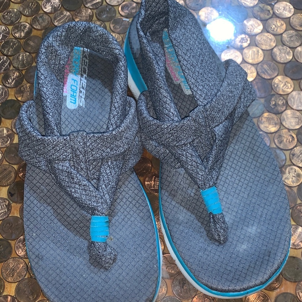 Skechers Gray and Teal Sandals